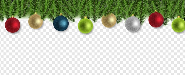 Ilustración de borde de árbol de abeto de Navidad