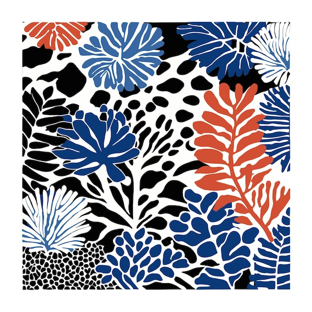 Ilustración botánica oceánica retro de moda