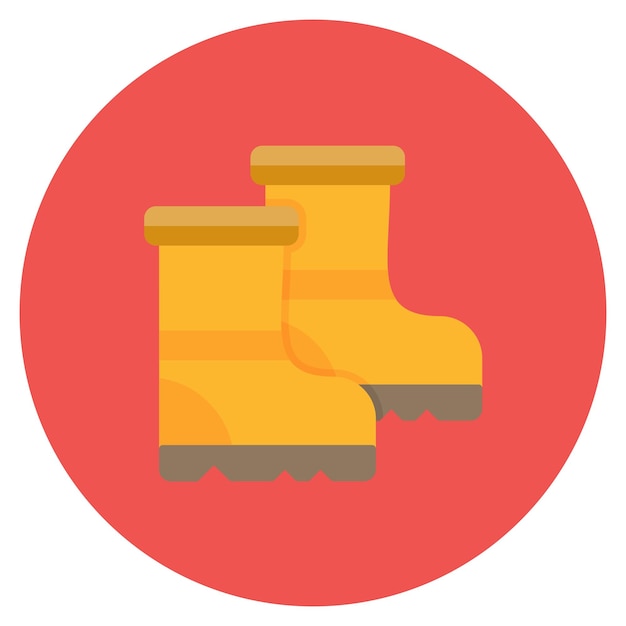 Ilustración de botas de goma planas
