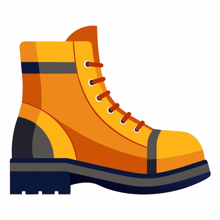 Vector ilustración de botas de trabajo sobre fondo blanco