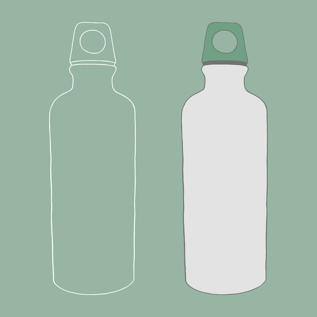 Vector ilustración de una botella estilizada sobre un fondo verde