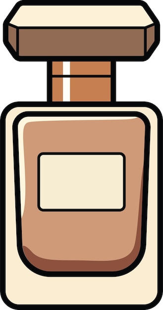 Ilustración de una botella de perfume marrón