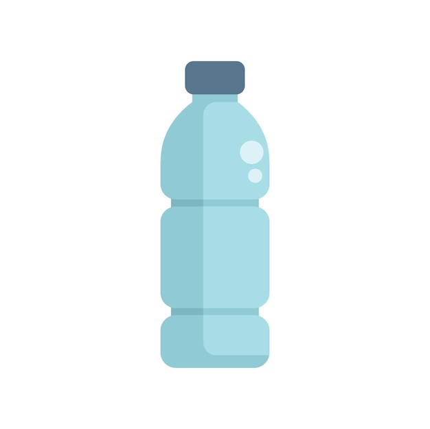Ilustración de una botella de plástico azul con agua refrescante
