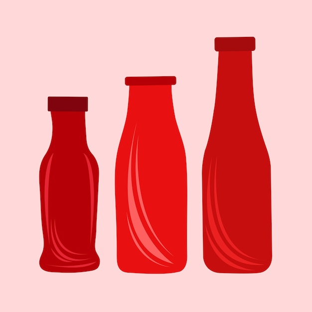 Ilustración de botellas de salsa