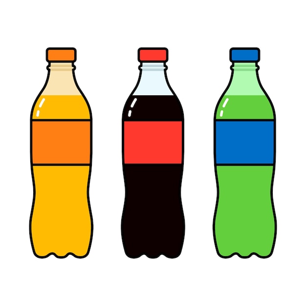 Vector ilustración de las botellas vectoriales de refresco.