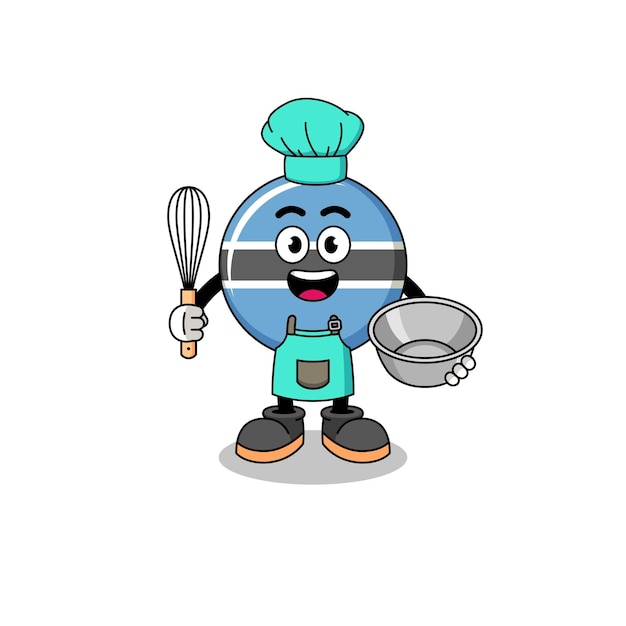 Ilustración de botswana como chef de panadería