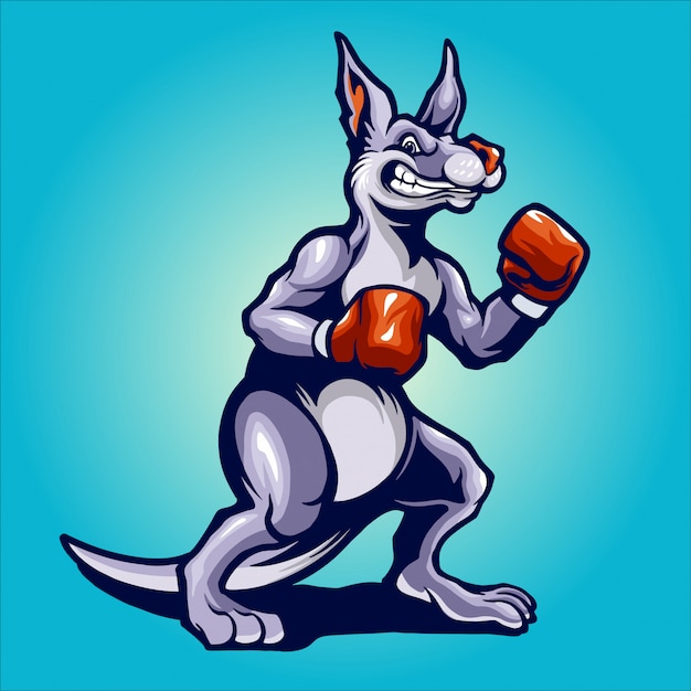 Ilustración de boxeador canguro