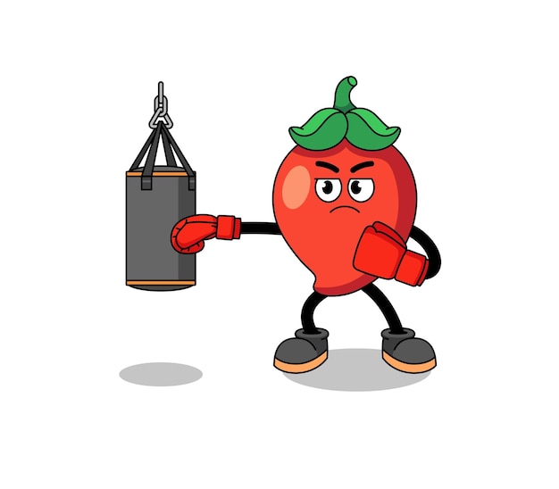 Ilustración de boxeador de chile