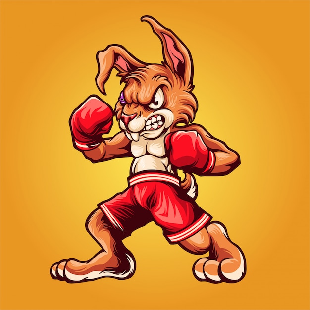 Ilustración de boxeador de conejo