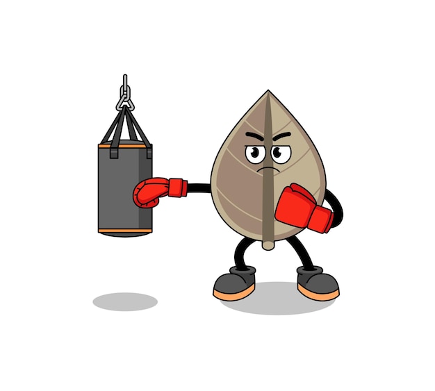 Ilustración de boxeador de hojas secas