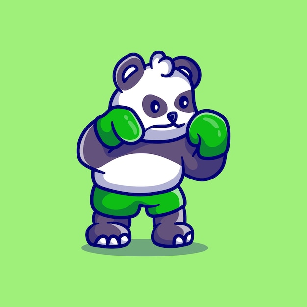 Ilustración de boxeo lindo panda