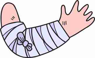 Vector ilustración de brazo de férula dibujada a mano