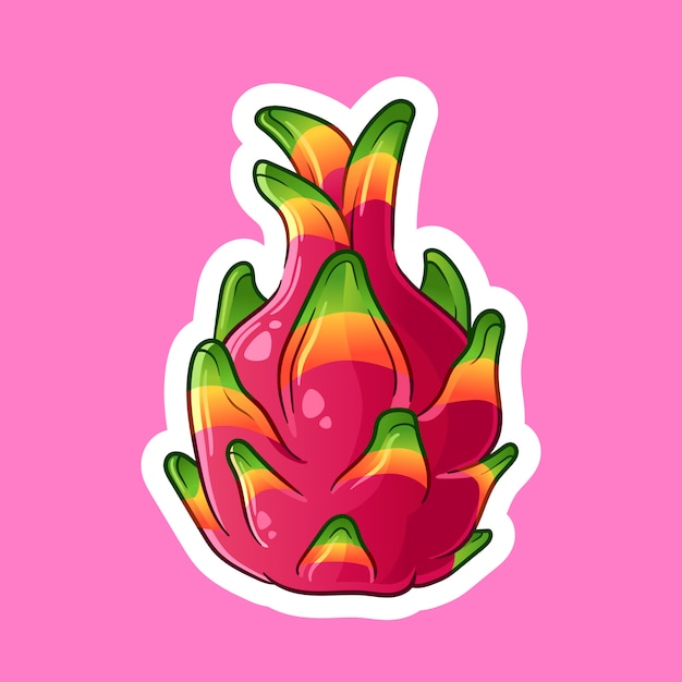 Vector ilustración brillante de la fruta del dragón