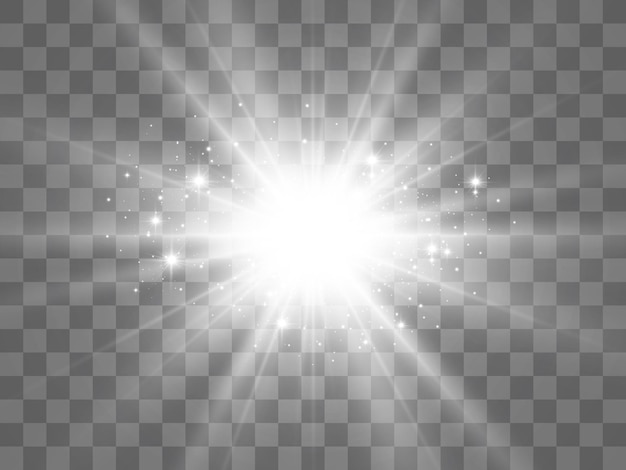 Ilustración brillante y hermosa de starVector de un efecto de luz sobre un fondo transparente