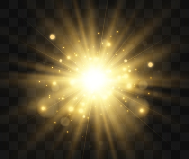 Ilustración brillante y hermosa de starVector de un efecto de luz sobre un fondo transparente