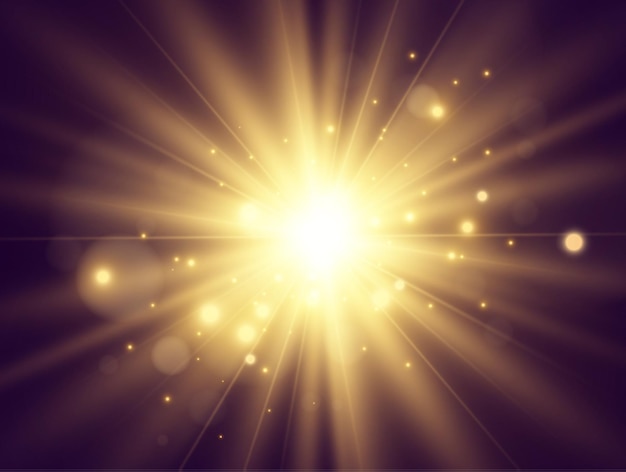Ilustración brillante y hermosa de starVector de un efecto de luz sobre un fondo transparente