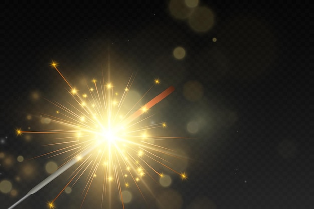 Ilustración de brillantes y hermosos efectos de luz Conjunto de estrellas brillantes
