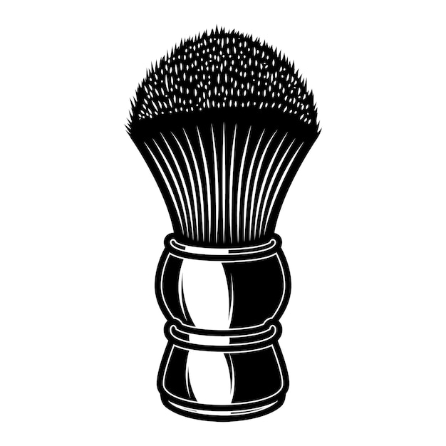 Ilustración de la brocha de afeitar en estilo grabado Elemento de diseño para logotipo emblema signo cartel tarjeta banner ilustración vectorial
