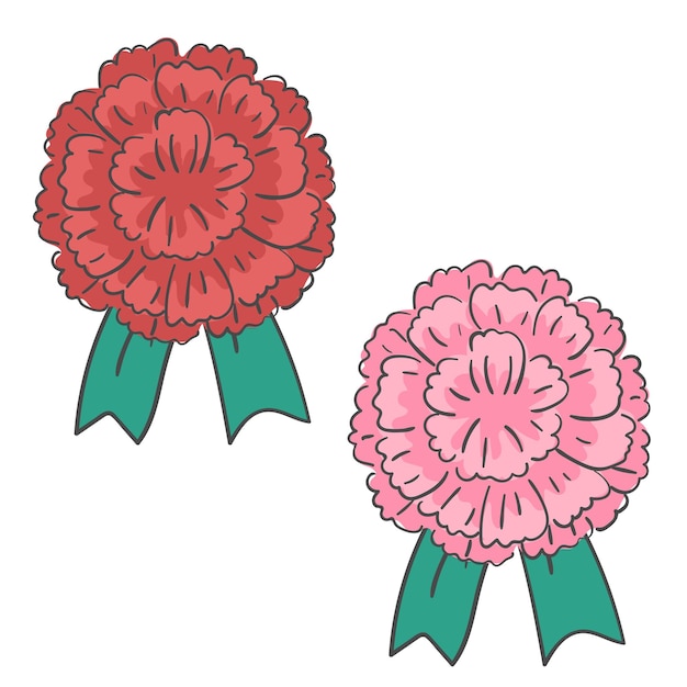 Ilustración de broche de flor de clavel