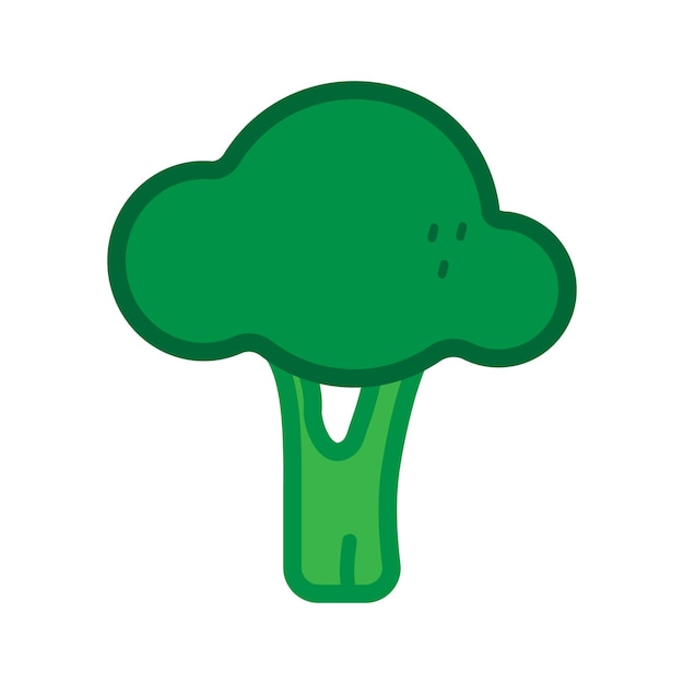 Ilustración de un brócoli Ilustración del icono del brócoli Brócoli verde aislado en blanco