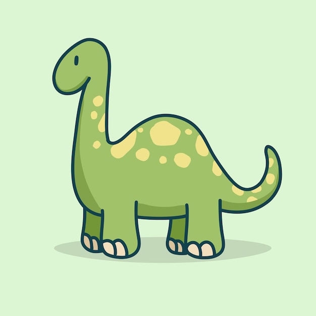 Ilustración de Brontosaurio verde de dibujos animados