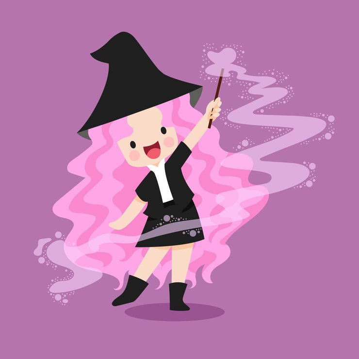 Vector ilustración de bruja temática de halloween