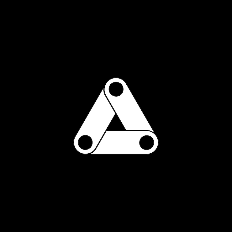 Vector ilustración de bucle triangular red social de tres puntos creatividad infinita adecuada para logotipo o camiseta gráfica