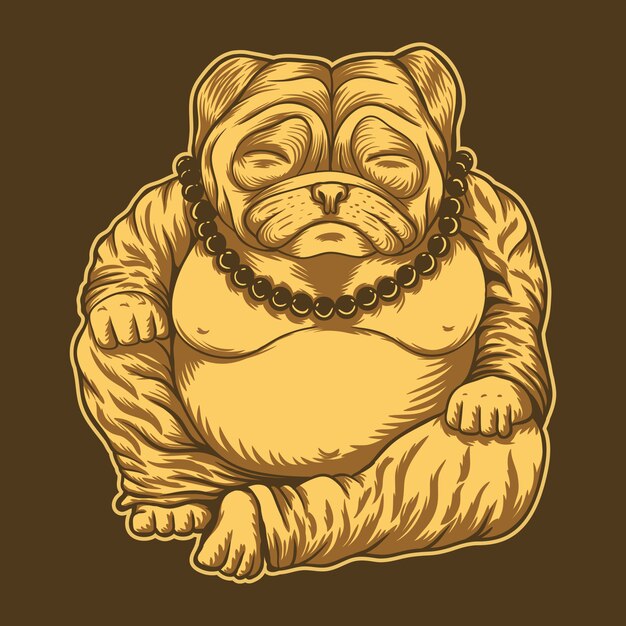 Vector ilustración de budai pug