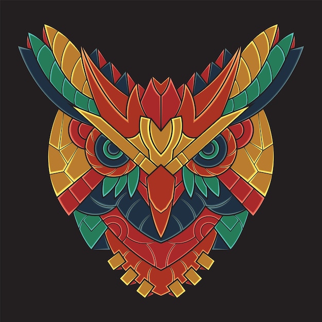 Ilustración de búho de colores