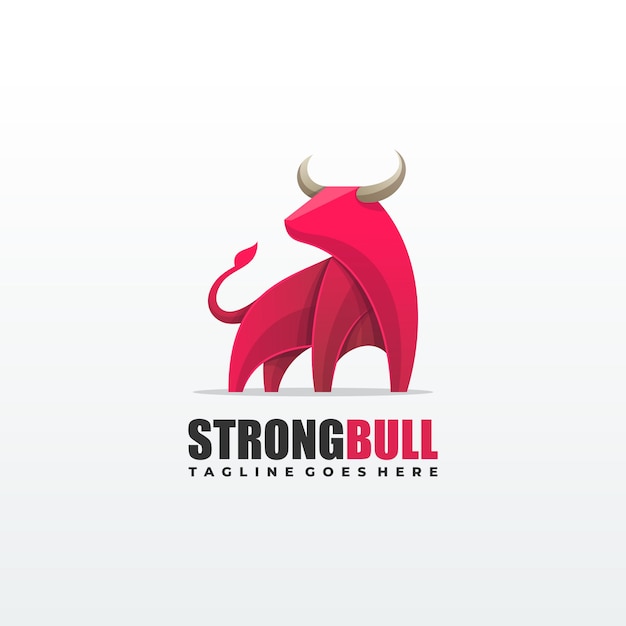 Ilustración de Bull fuerte vector plantilla