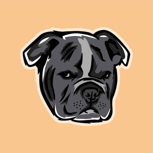 Vector ilustración de bulldog moderno