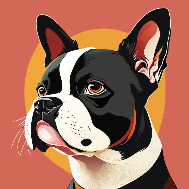 Vector ilustración de un bulldog plano