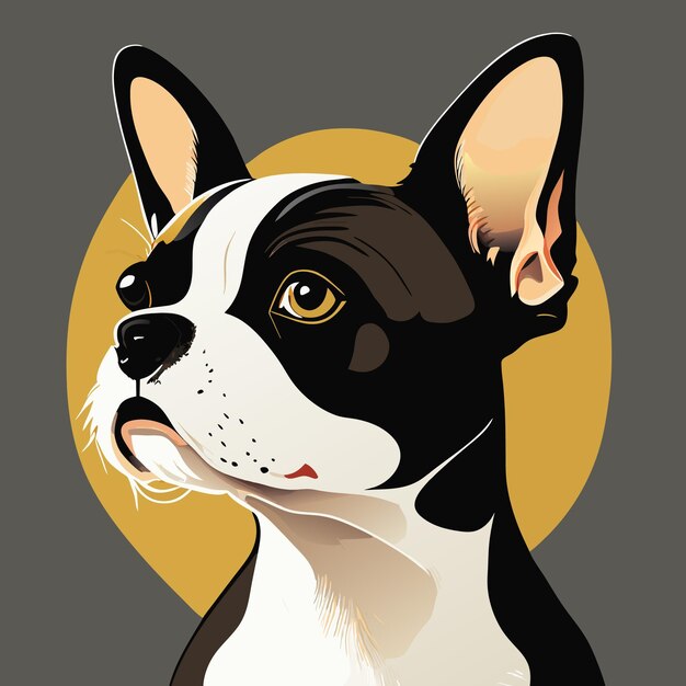 Vector ilustración de un bulldog plano