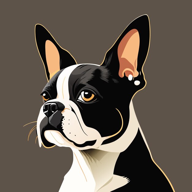 Vector ilustración de un bulldog plano