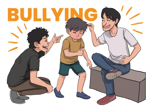 Ilustración de bullying de niños