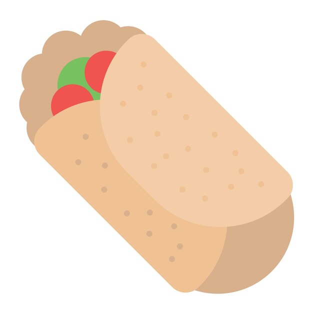 Ilustración de un burrito plano