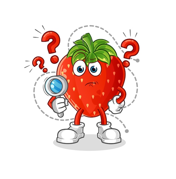 Ilustración de búsqueda de fresa. vector de personaje