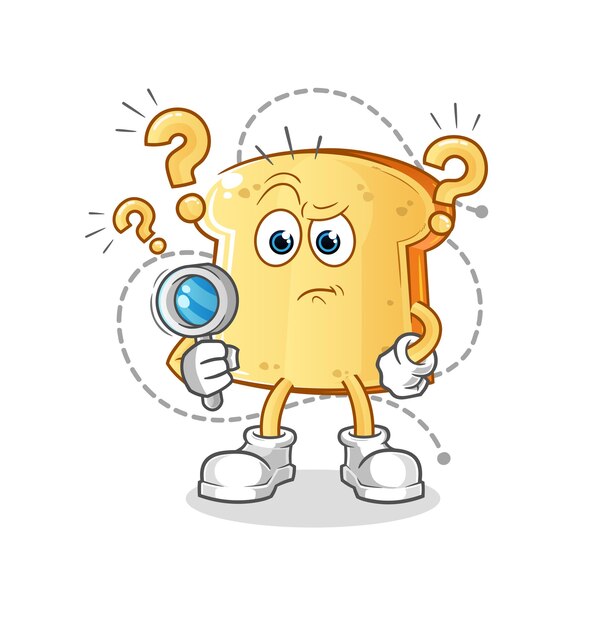 Ilustración de búsqueda de pan blanco. vector de personaje