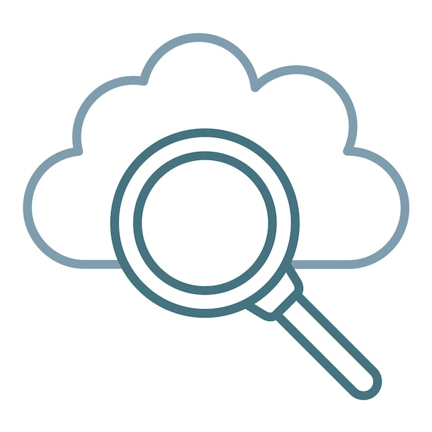 Ilustración de búsqueda plana en nubes