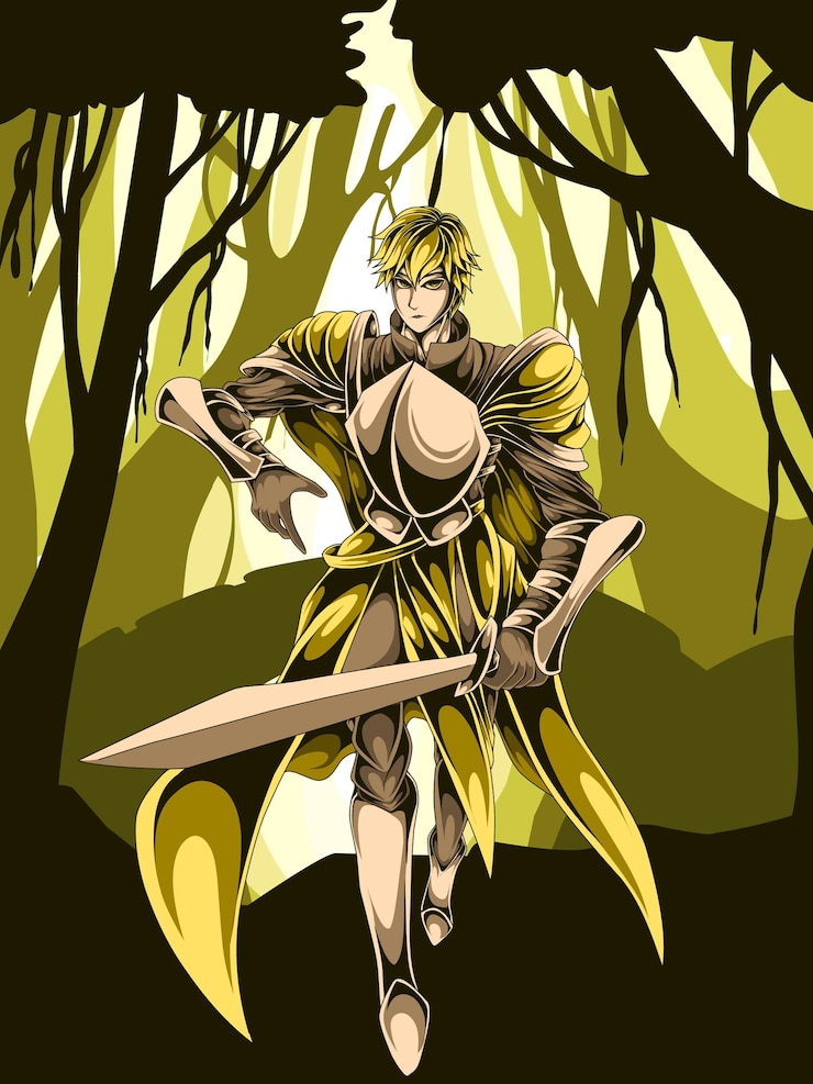 Vector ilustración de caballero duro