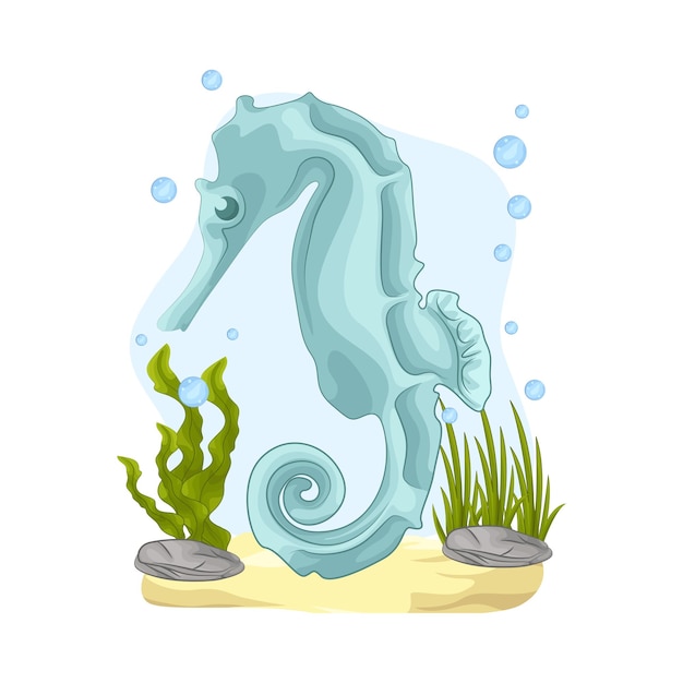 Vector ilustración de un caballo de mar