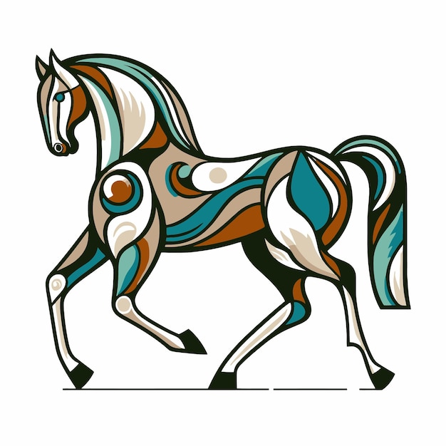 Ilustración de caballos de arte pop cubismo ilustración de un caballo