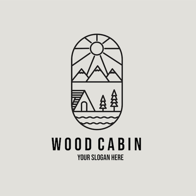 Ilustración de cabaña de madera Casa de madera en el bosque al estilo de dibujos animados