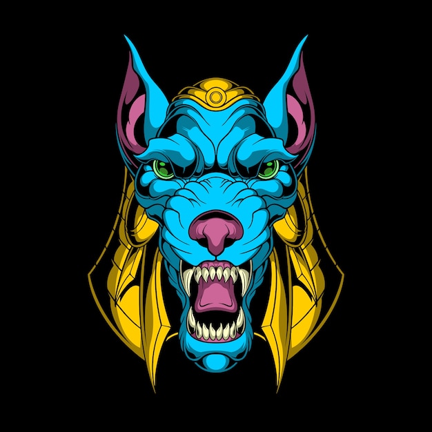 ilustración de la cabeza de anubis