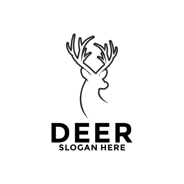 Ilustración de la cabeza de ciervo de línea con el logotipo de Big Horn