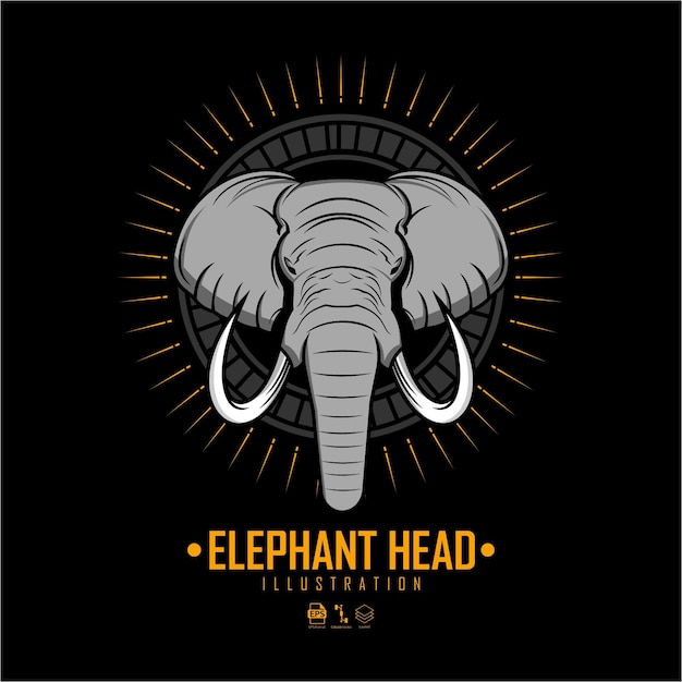 ILUSTRACIÓN DE CABEZA DE ELEFANTE
