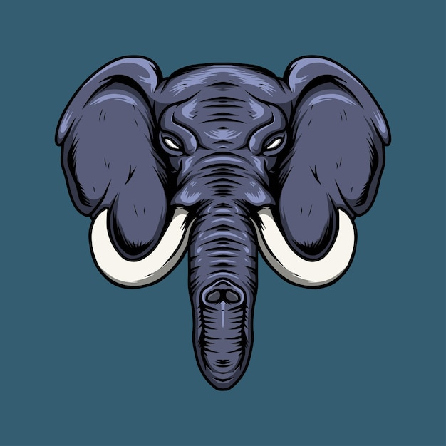 Vector ilustración de cabeza de elefante