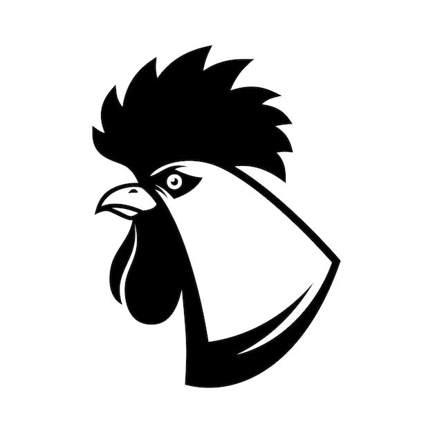 Vector ilustración de cabeza de gallo en estilo de grabado elemento de diseño para logotipo etiqueta emblema signo ilustración vectorial