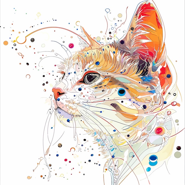 Vector ilustración de cabeza de gato