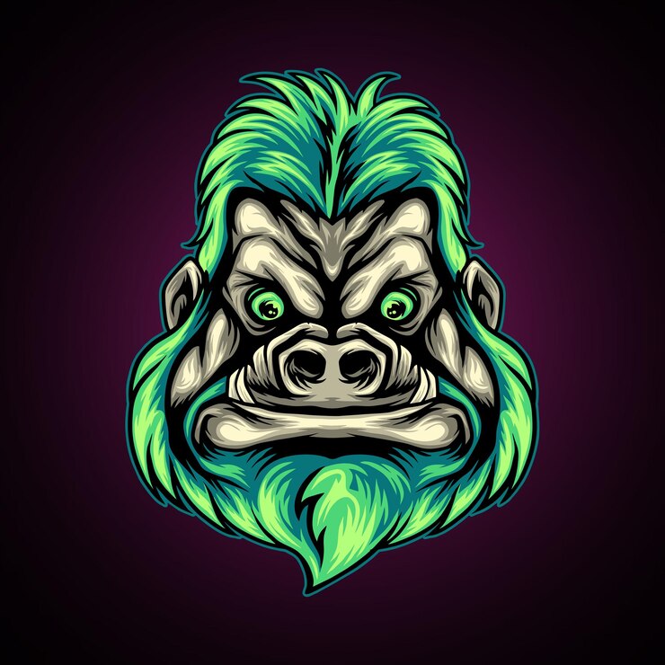 Vector ilustración de cabeza de gorila
